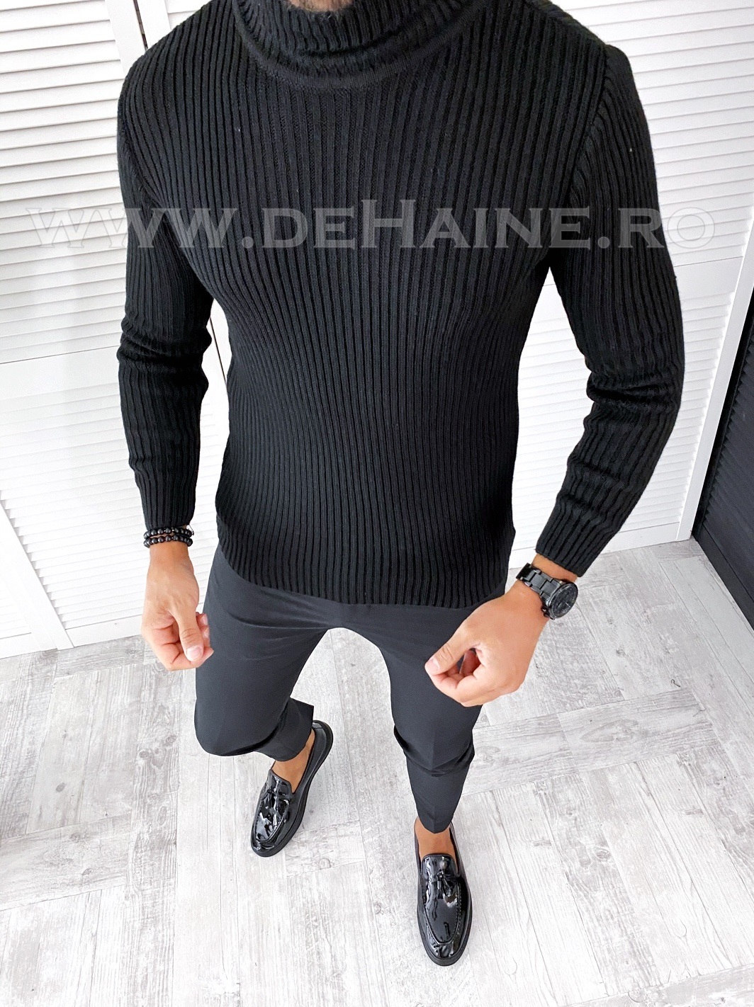 Helanca barbati slim fit neagra b2526 21-1